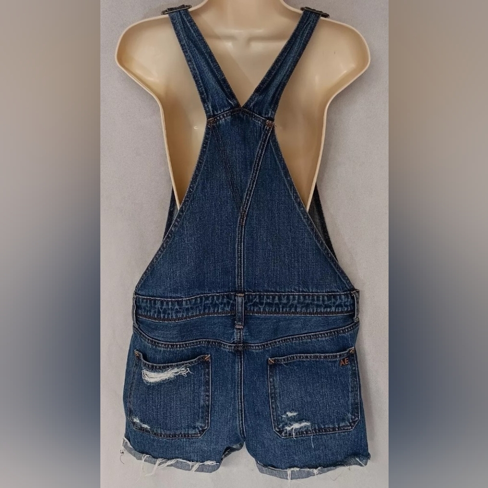 American Eagle distressed bib overall shorts - Picture 2 of 3
